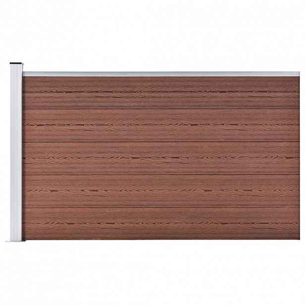 vidaXL Zahradní plot dřevoplast 175 x 105 cm hnědý