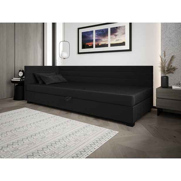 Čalouněná postel 120x195 KASANDRA PLUS 2 s úložným prostorem - grafitová