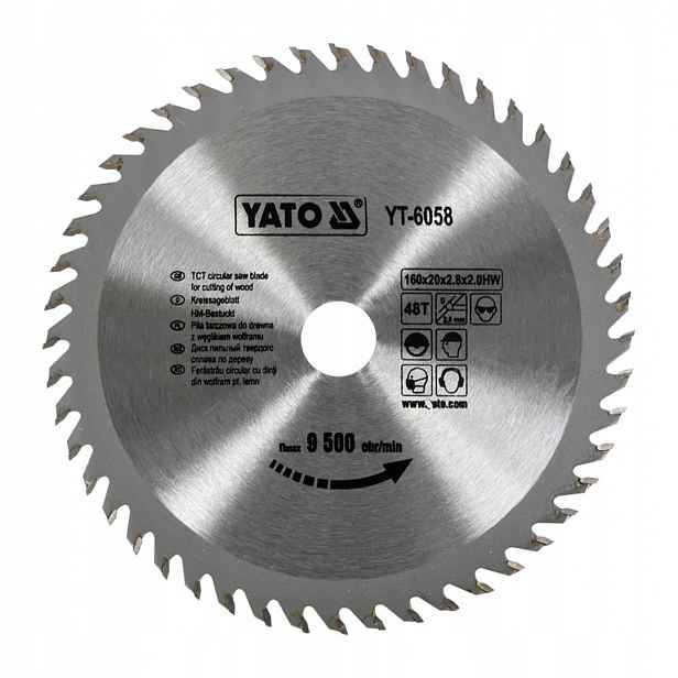 Kotoučová pila na dřevo Yato YT-6058 160x20x2mm 48T s vidlicí