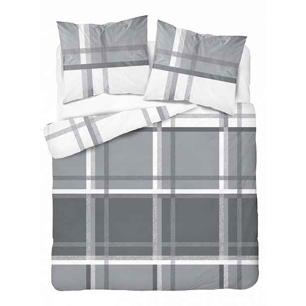 Povlečení saténové 220x200 šedé bílé 4674 A Home Satin 40