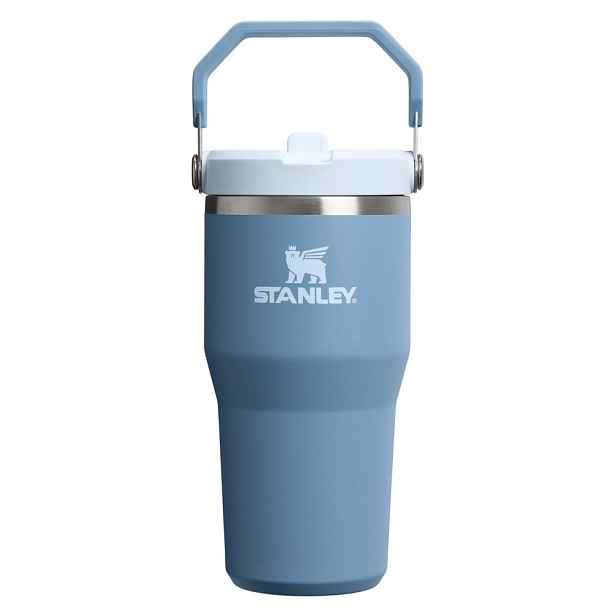 Šedomodrá termoska z nerezové oceli 600 ml IceFlow™ Flip Straw 2.0 Tumbler Indigo – Stanley
