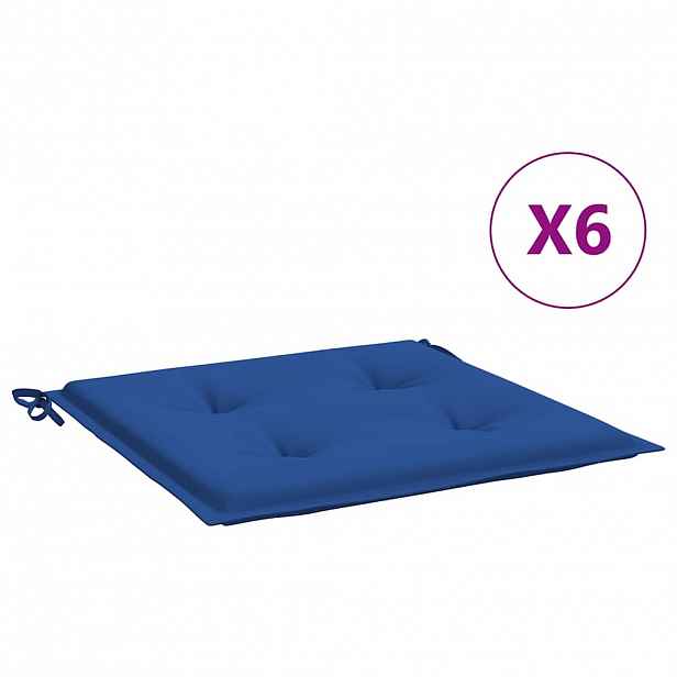 vidaXL Podušky na zahradní židli 6 ks královsky modré 50x50x3cm oxford