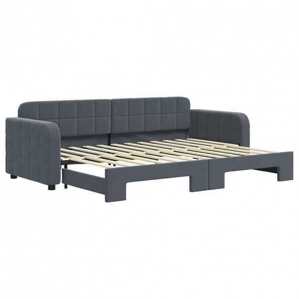 vidaXL Válenda s přistýlkou tmavě šedá 80 x 200 cm samet