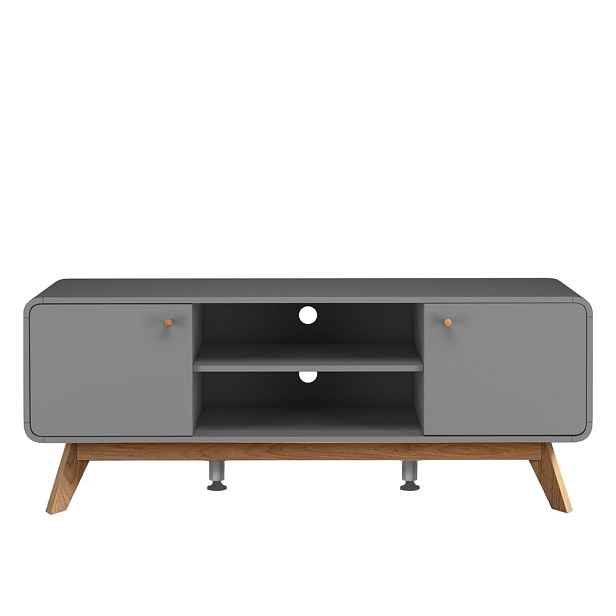 Šedý TV stolek 140x53 cm Caitlin – Støraa