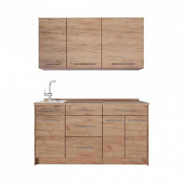 Vicco JEDNOTKOVÁ KUCHYNĚ Fame-Line, Zlatý mocný dub/Zlatý mocný dub, 150 cm pracovná doska Dub Goldkraft