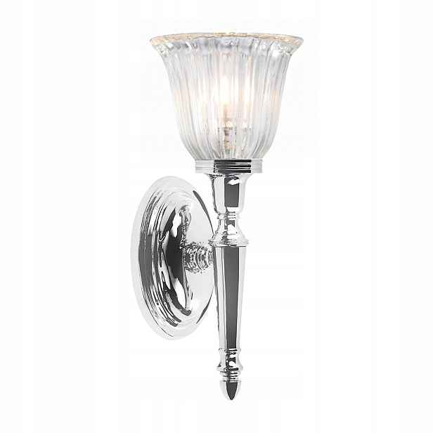 Nástěnné svítidlo klasické glamour chromové skleněné koupelnové IP44 Elstead