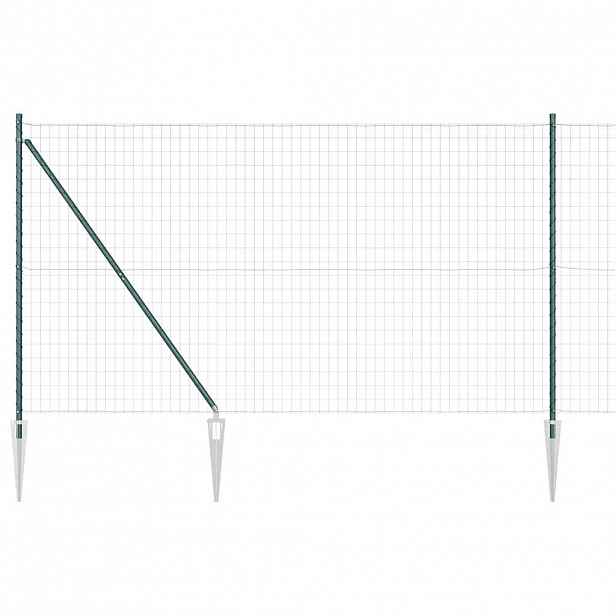 vidaXL Evropský plot se hroty 10 x 1,5 m Ocel potažená PVC Zelená