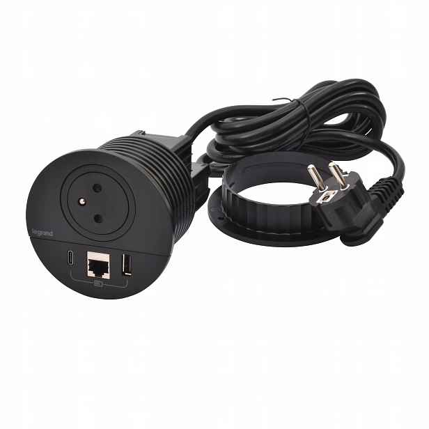 Nábytková zásuvka 2P+Z/USB A+C/RJ45 Bílá 654701