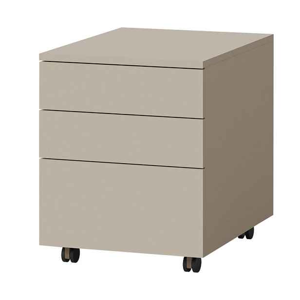 Beautysofa KANCELÁŘSKÝ KONTEJNER Largo se 3 zásuvkami, Push-to-Open, 40 cm, kašmír