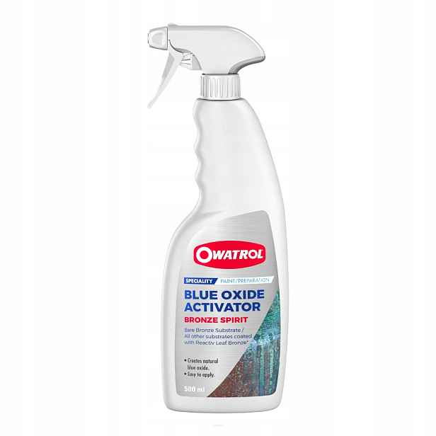 Owatrol Spirit Bronze 0,5 l – modrá patina pro bronzový efekt
