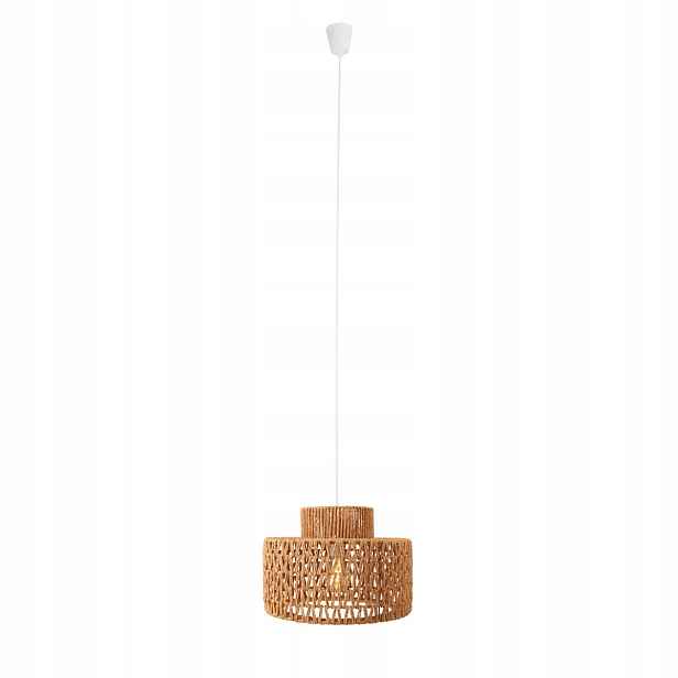 Závěsná lampa z hnědého pleteného papíru 40 cm do obývacího pokoje Maxlight