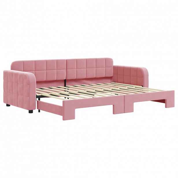vidaXL Válenda s přistýlkou růžová 80 x 200 cm samet