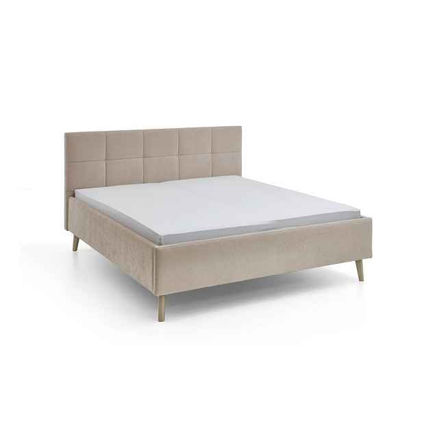 Béžová čalouněná dvoulůžková postel s úložným prostorem s roštem 180x200 cm Nova – Meise Möbel