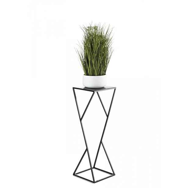 HowHomely Stojan na květiny LOFT I černý 70 cm