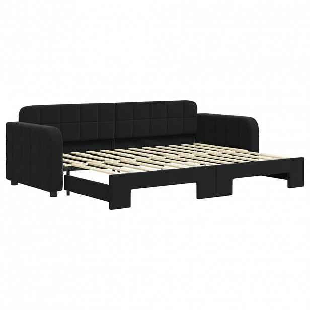 vidaXL Válenda s přistýlkou černá 80 x 200 cm samet