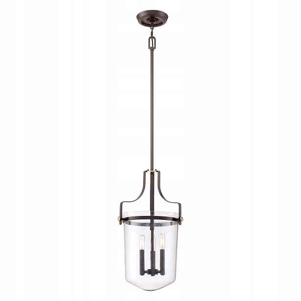 Dekorativní industriální závěsná lampa vintage retro hnědá 3 body Quoizel