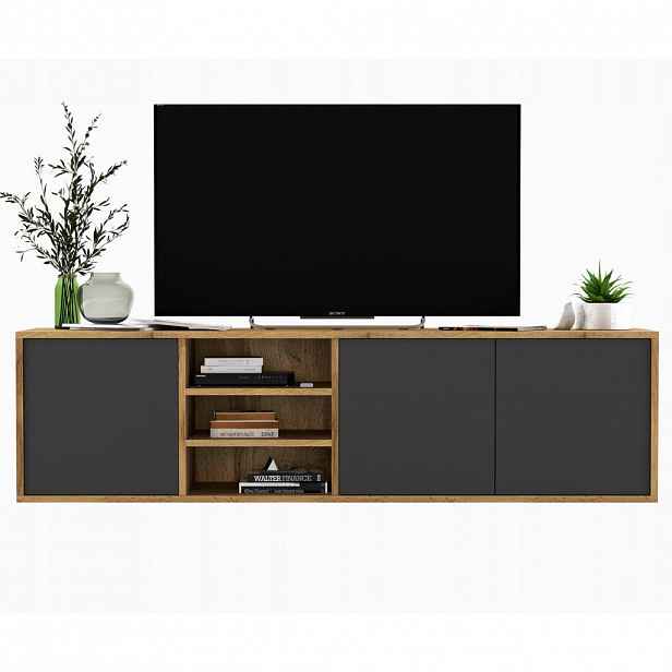 Meble Lindner TV stolek Apollo dub Wotan / grafit matný 150 cm