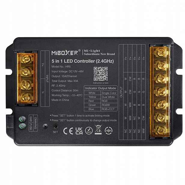 MiBoxer HR5 Controller pro Led 5v1 30A 12-48V Rgbw Rgb+cct MiLight
