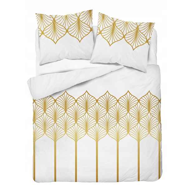 Povlečení 160x200 Detexpol bílé zlato s art deco vzorem