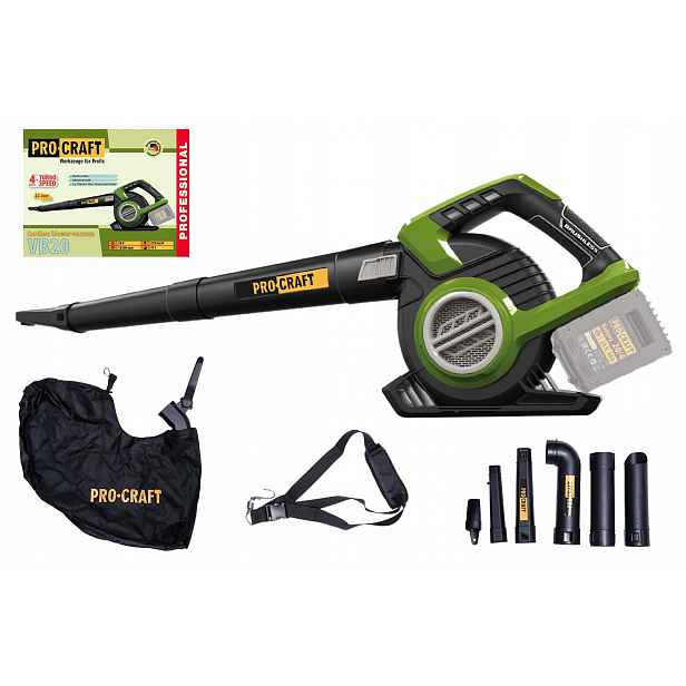 Procraft VB20 Foukač Vysavač Na Listí Akumulátorový 40V (2x20V) 2,4KG