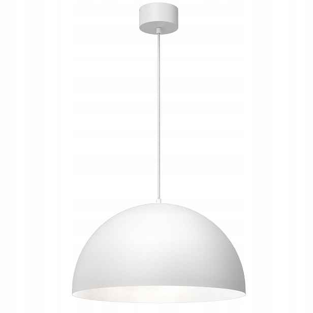 Závěsná lampa bílá kulatá 50 cm do jídelny obývacího pokoje nad stůl a ostrov Luminex