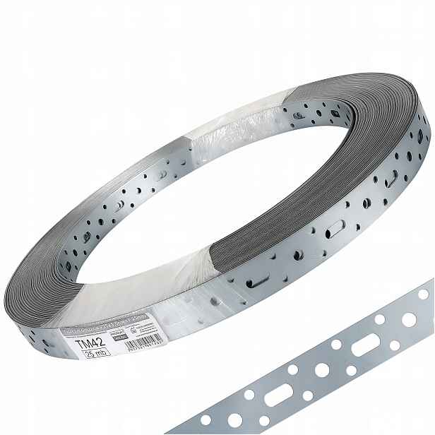 Montážní perforovaná páska 25 x 1,5 mm x 25 m 1 ks ocelová TM42
