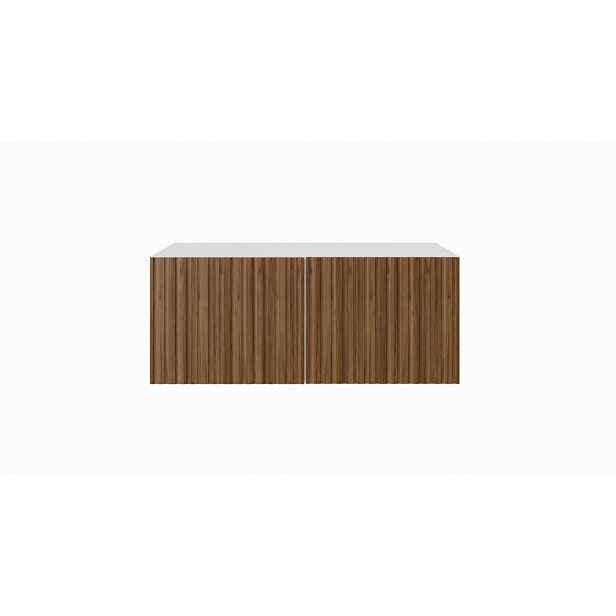 MASSENO ZÁVĚSNÝ TV STOLEK LIVO, 100/41/40 cm, bílý /, dekor dub