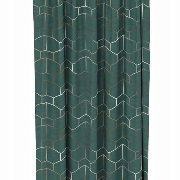 Závěs Geometrie Na Pásce 1141 Zelená 140x250 cm Express
