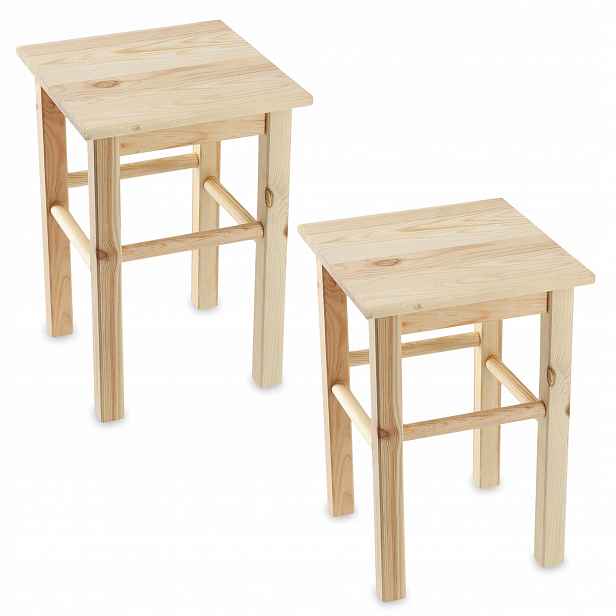 Dřevěná Stolička Kuchyňská Stolička Židle 44 cm Stoličky Solidní Borovicová 2x