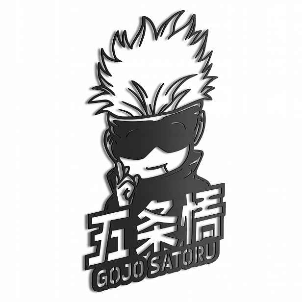 Dřevěný obraz Anime Jujutsu Kaisen Chibi Gojo Nástěnná Dekorace Dárek