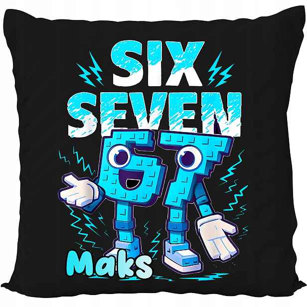 Polštář Černý Six Seven 67 Brain Rot Sigma Trend Dárek Jméno