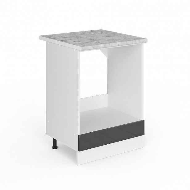 Vicco UNIVERZÁLNÍ ZÁKLADNÍ JEDNOTKA R-Line Antracitový vysoký lesk 60 cm s velkým výklenkem, s pracovní deskou