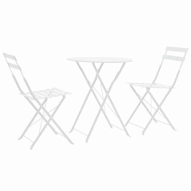Zahradního bistro set 3 ks ocel Bílá