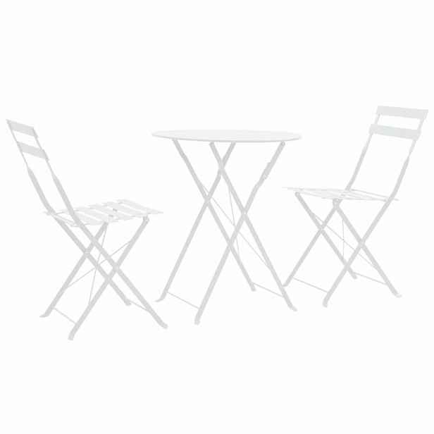 Zahradního bistro set 3 ks ocel Bílá