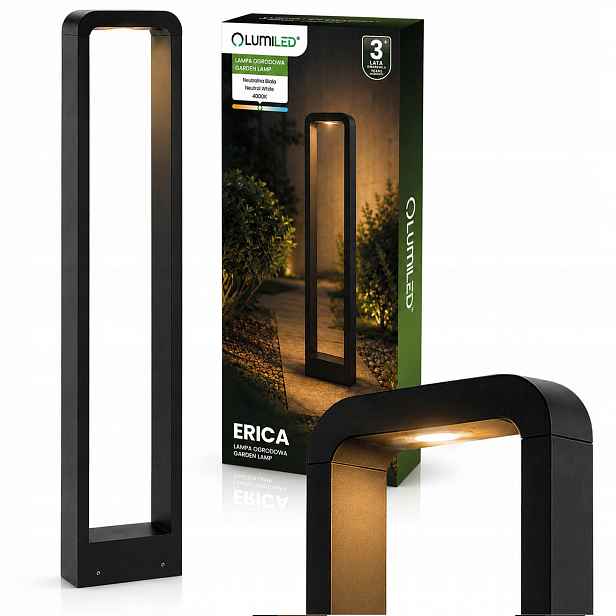 Led Venkovní Led lampa stojící 80 cm 10W 700lm Sloupek 4000K Černá