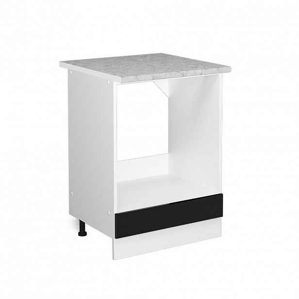 Vicco UNIVERZÁLNÍ ZÁKLADNÍ JEDNOTKA R-Line Černý vysoký lesk 60 cm s velkým výklenkem, s pracovní deskou