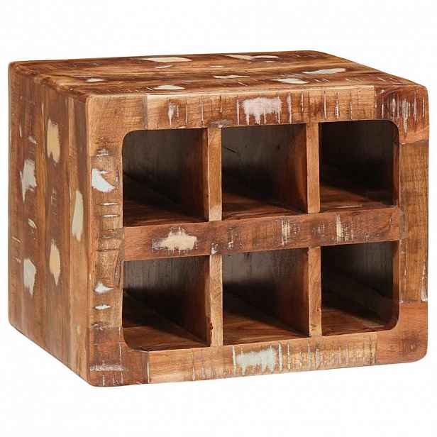 vidaXL Stojan na víno Hnědá 44 x 30 x 35 cm Masivní obnovované dřevo