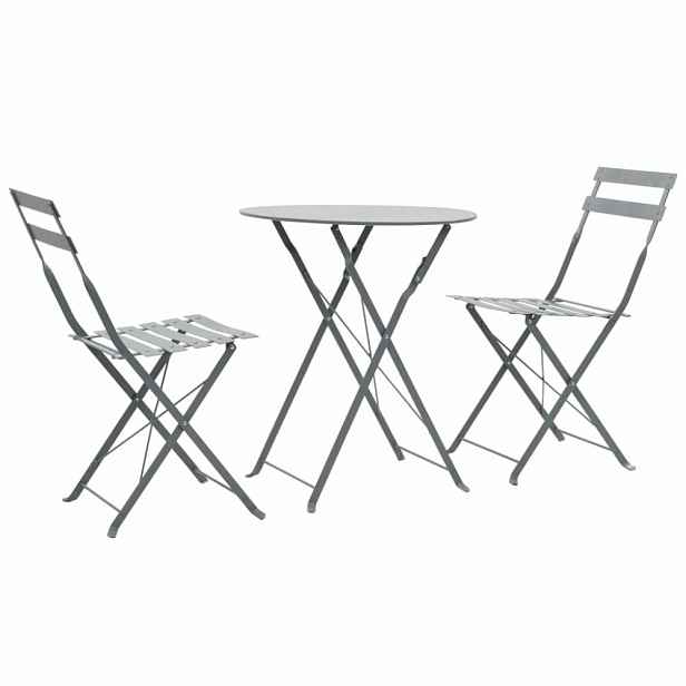 Zahradního bistro set 3 ks ocel Šedá