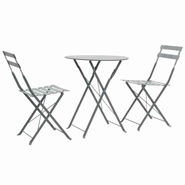 Zahradního bistro set 3 ks ocel Šedá