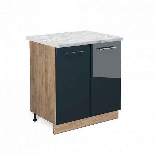 Vicco SKŘÍŇKA POD DŘEZ Fame-Line Tmavě modrá s vysokým leskem 80 cm , PD Mramor
