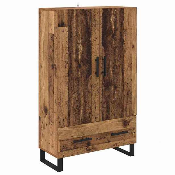 vidaXL Vysoký bufet Staré dřevo 69,5 x 30 x 115 cm Kompozitní dřevo