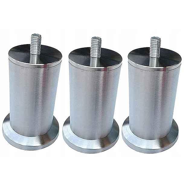 3X Stříbrné Nohy K Nábytku, Nohy Ke Gauči Z Nerezové Oceli 780 MM