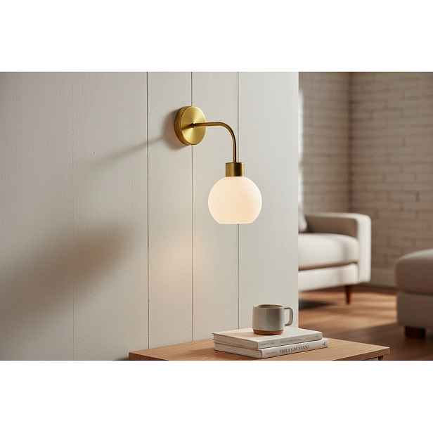 Euro-Lamp Nástěnné svítidlo Edi Zlaté stínítko Bílá kulička 1X60W Výrobce