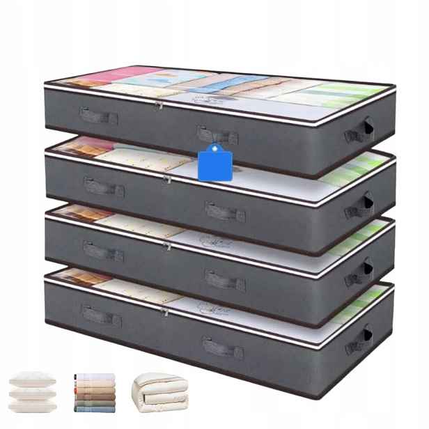 Organizér Pouzdro Na Povlečení Přikrývka Boty Oblečení Do Skříně Pod Postel 4x90L