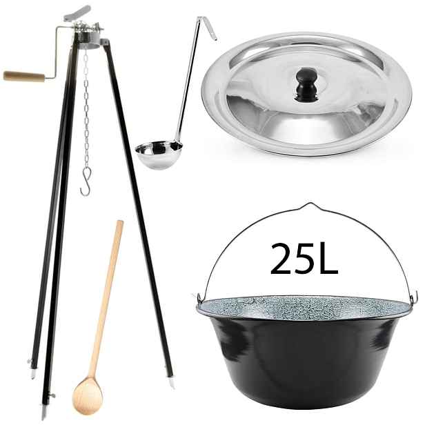 Perfect Home Set-91 Kotlíková souprava 25L, 5ks - trojnožka/kotlík/poklice/vařečka/naběračka