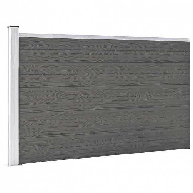 vidaXL Zahradní plot WPC 175 x 105 cm šedý