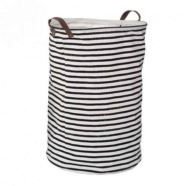 Černo-bílý pruhovaný koš na prádlo Premier Housewares Stripe, 69 l
