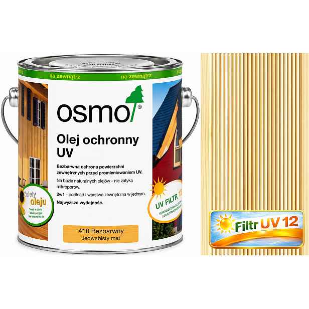 Osmo 410 Bezbarvý Uv 2,5L ochranný matný olej pro venkovní dřevo