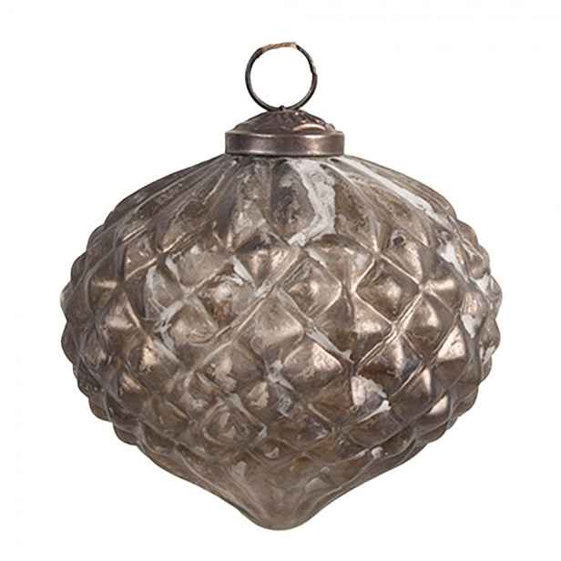 Skleněná vánoční ozdoba Éclat Bronze XS - 8*8 cm Clayre & Eef