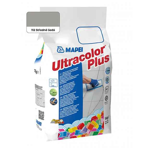 Spárovací hmota Mapei Ultracolor Plus 5 kg 112 šedá střední
